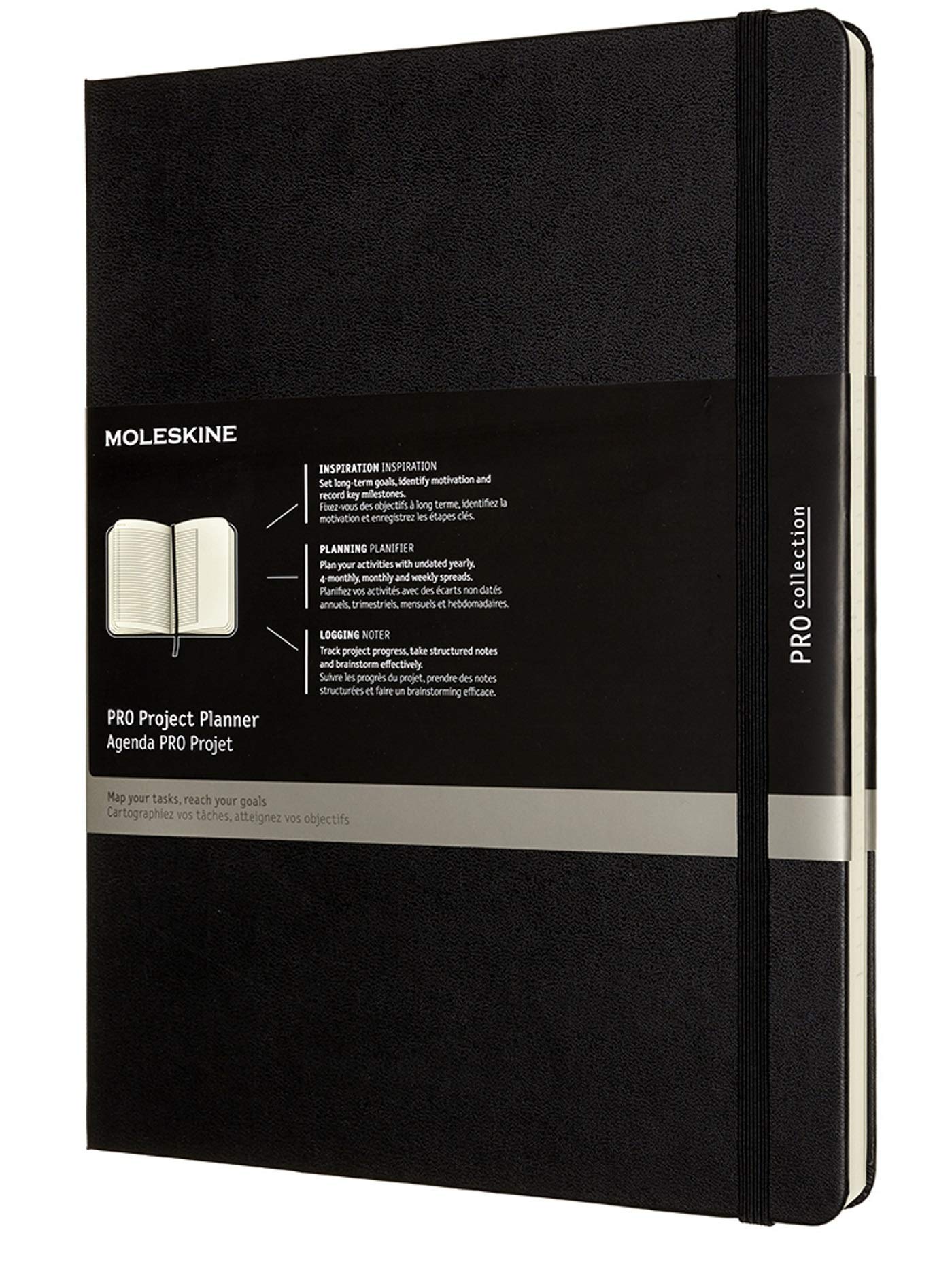 Moleskine Pro Project Planner, Hard Cover, Xl (7.5' X 9.5') Black, 288 Pages
