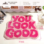 Dyefury ?????????? ????'' ?? ????'' You Look Good Bath Mat Pink,Cute Bathroom Rugs For Girls Fun Funny Funky Rug Bedroom Pink Pr