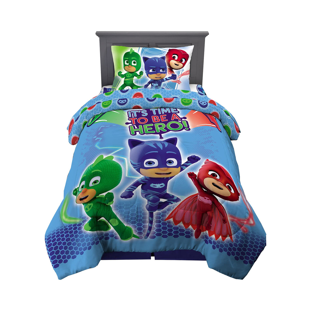 Franco Kids Bedding Super Soft Comforter And Sheet Set, 4 Piece Twin Size, Pj Masks