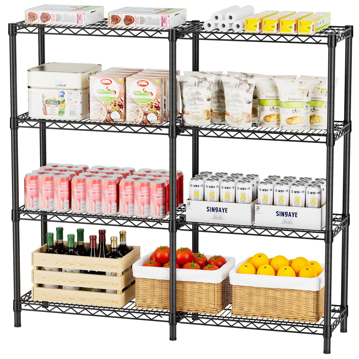 SINGAYE Shelf Closet Wire Shelving:Adjustable Metal Unit for Laundry Room Organization Bathroom Kitchen Home Garage Storage Pant