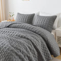 Wdcozy Oversized California Cal King Size Quilt Bedding Sets With Pillow Shams, Dark Grey Lightweight Soft Bedspread Coverlet Be