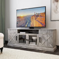 BELLEZE 65 Inch Modern Farmhouse Industrial Style Entertainment TV Stand for TVs Up to 70 Inches, Versatile Media Cabinet with S
