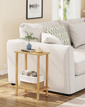 TUTOTAK Small Side Table, Narrow End Table, Skinny Sofa Table, Slim Nightstand, Couch Table, Living Room, Bed Room, Natural TB01