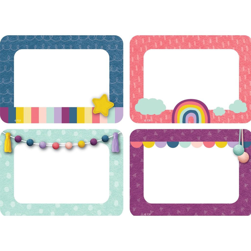 Teacher Created Resources Name Tags/Labels, 3-1/2' X 2-1/2', Oh Happy Day, Pack Of 36 Labels
