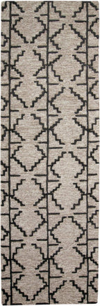HomeRoots 511834 8 x 11 ft. Black Taupe & Gray Wool Geometric Hand Tufted Handmade Stain Resistant Rectangle Area Rug