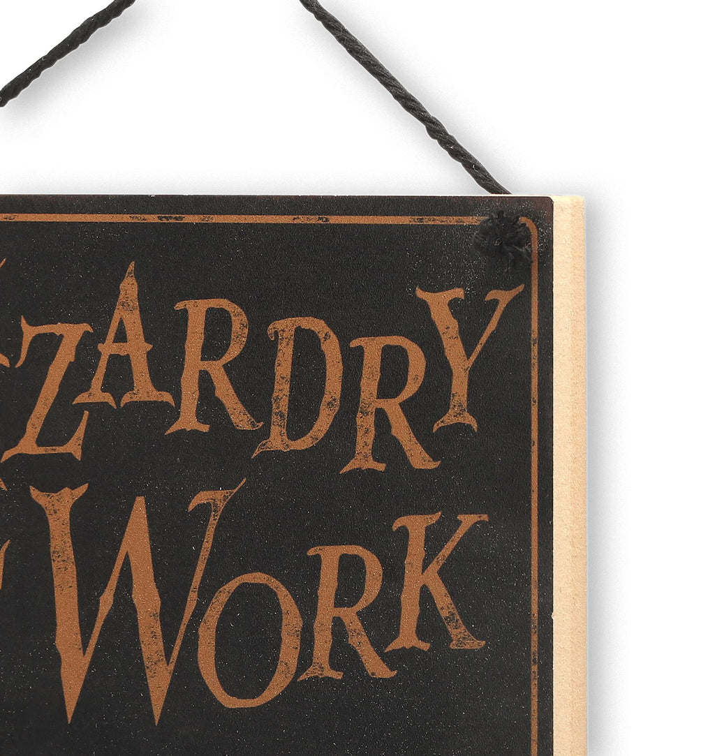 Open Road Brands Harry Potter Wall Decor - Double Sided, Small, Black/Cream - Wizards Welcome, Muggles Tolerated, Wizardry at Work