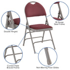 Hercules Series Folding Chair [Set Of 2] Finish: Burgundy