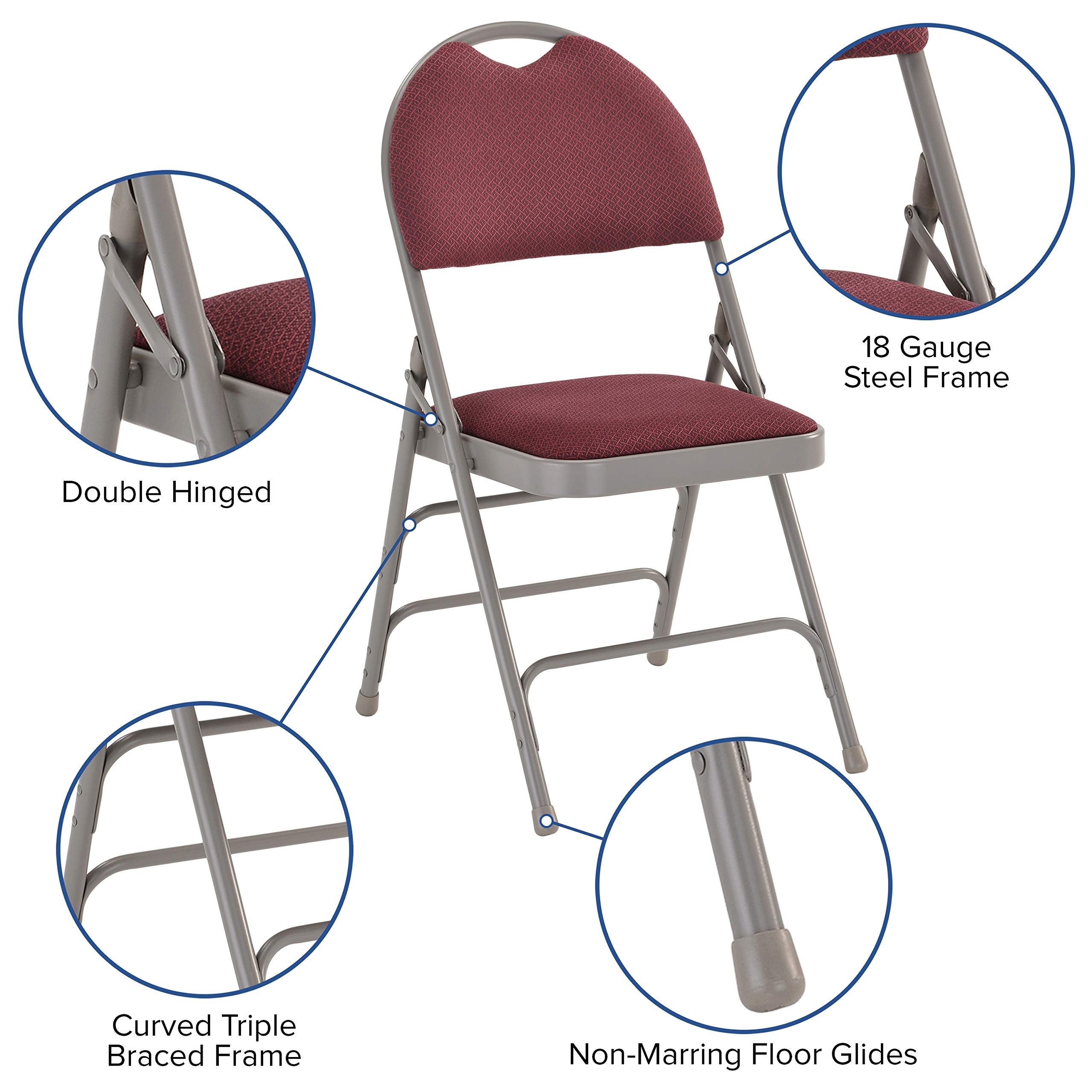 Hercules Series Folding Chair [Set Of 2] Finish: Burgundy