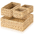 Funnymoom 4 Set Wicker Storage Baskets, Woven Hyacinth Baskets for Shelves