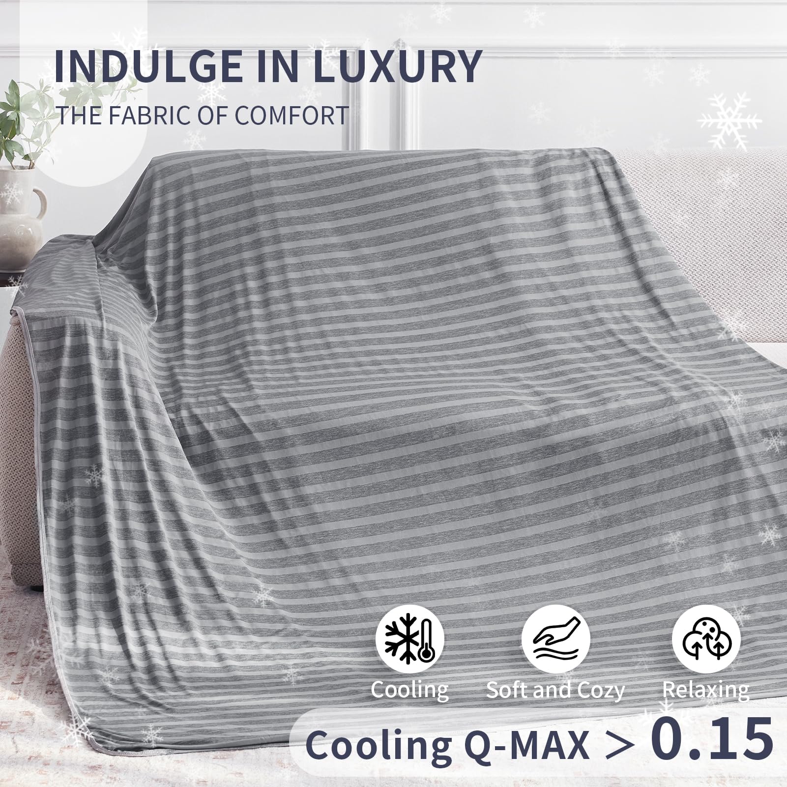 Guohaoi Cooling Blanket (90''X90''Queen Size) For Hot Sleepers And Night Sweats,100% Oeko-Tex Certified,Arc-Chill Q-Max >0.5 Coo