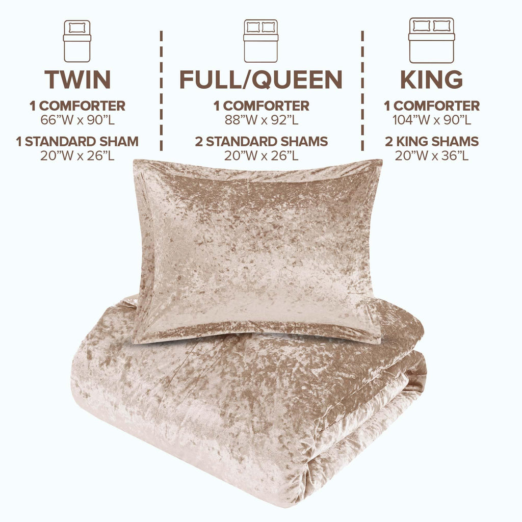 Comfort Spaces Luxe Twin Comforter Set Velvet Comforters For Twin Size Bed, Microfiber Reverse, Juliette, All Season Velvet Bedd