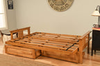 Kodiak Furniture Monterey Full Solid Wood Frame With Storage In Brown/Butternut
