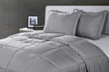 Lotus Home Water And Stain Resistant Comforter Mini Set, Full/Queen, Silver