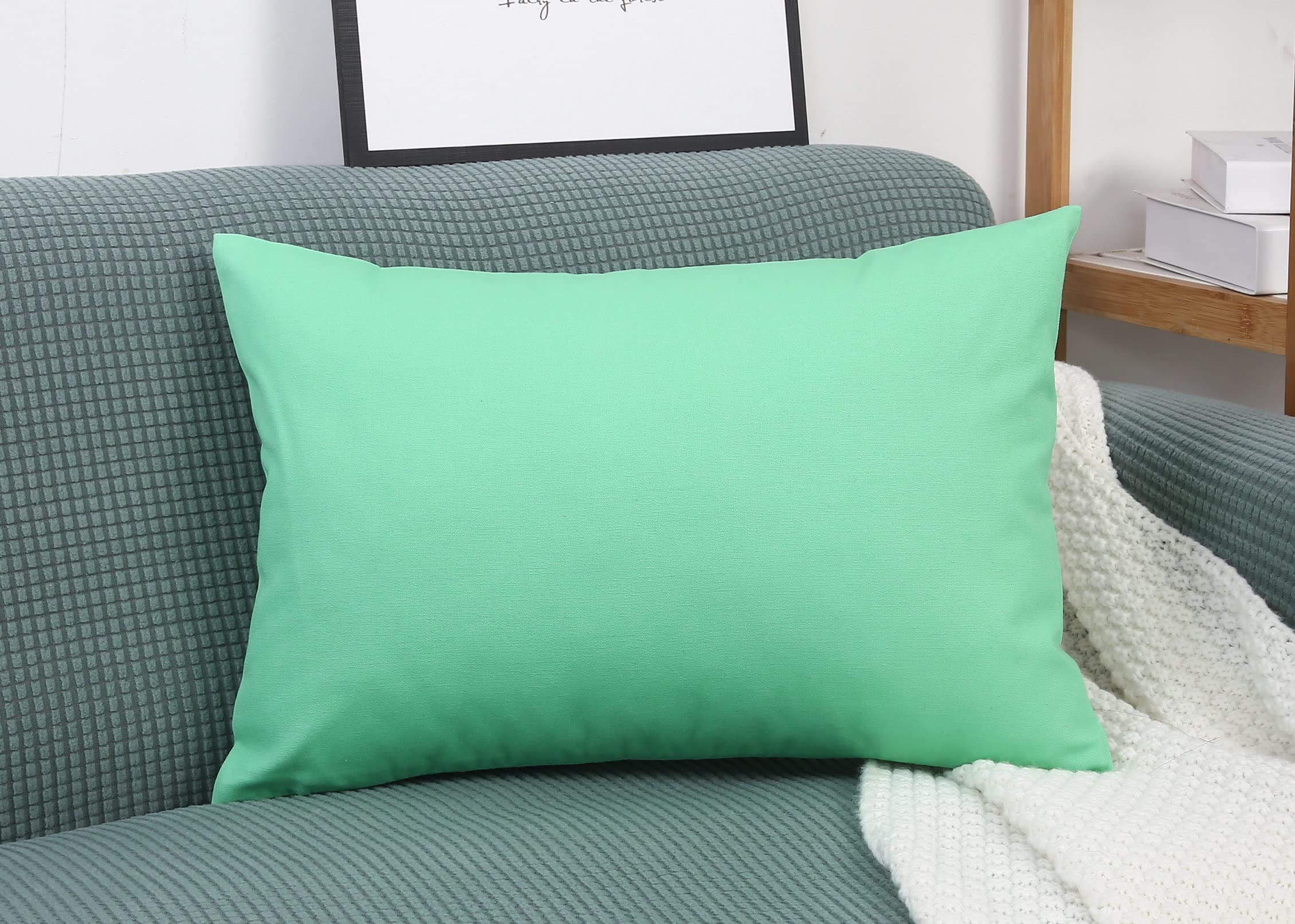 Tangdepot Handmade Decorative Solid 100% Cotton Canvas Throw Pillow Covers/Cushion Covers, 45 Colors Available - (12'' X 18'' ,