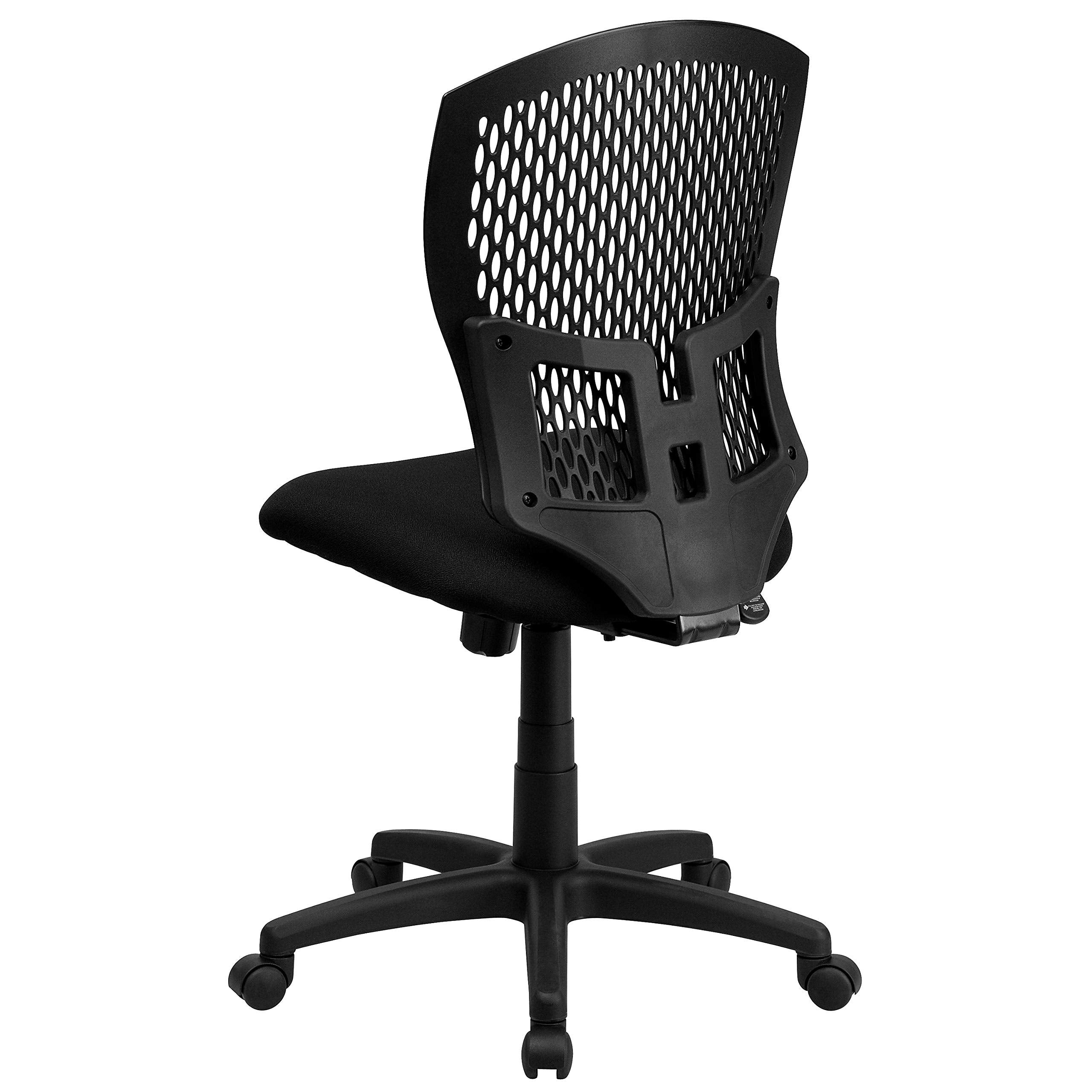 Flash Furniture Mid-Back Designer Back Swivel Task Office Chair With Fabric Seat [Wl-3958Syg-Bk-Gg]
