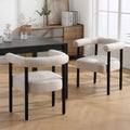 Bestano Mid-Century Modern Dining Chairs Set Of 2, Armrest Barrel Dining Chairs Side Accent Chairs With Curved Back, Upholstered