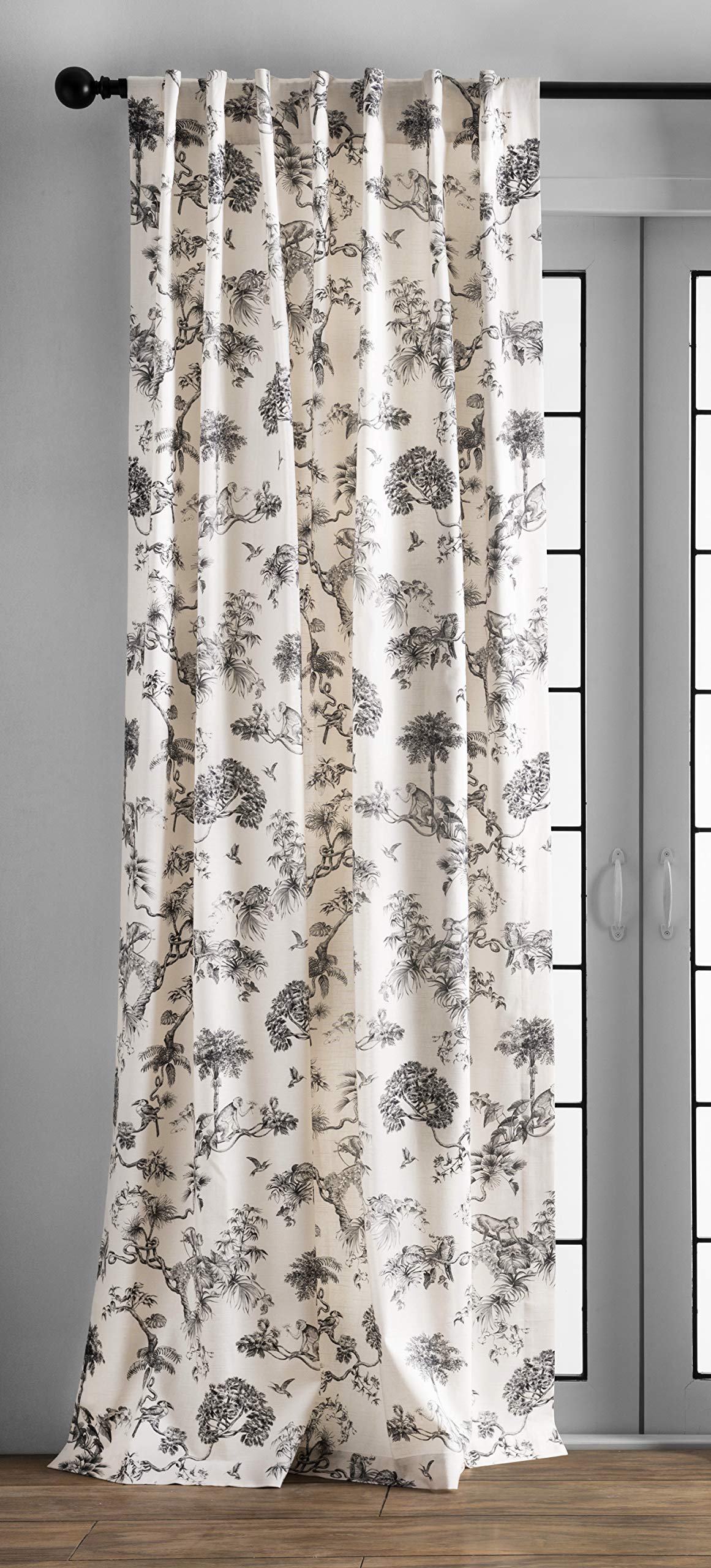 Maison D' Hermine 100% Cotton Curtain - 50'X84' Delft Decorative Curtain - Aesthetic Curtains For Farmhouse, Kitchen & Bedroom
