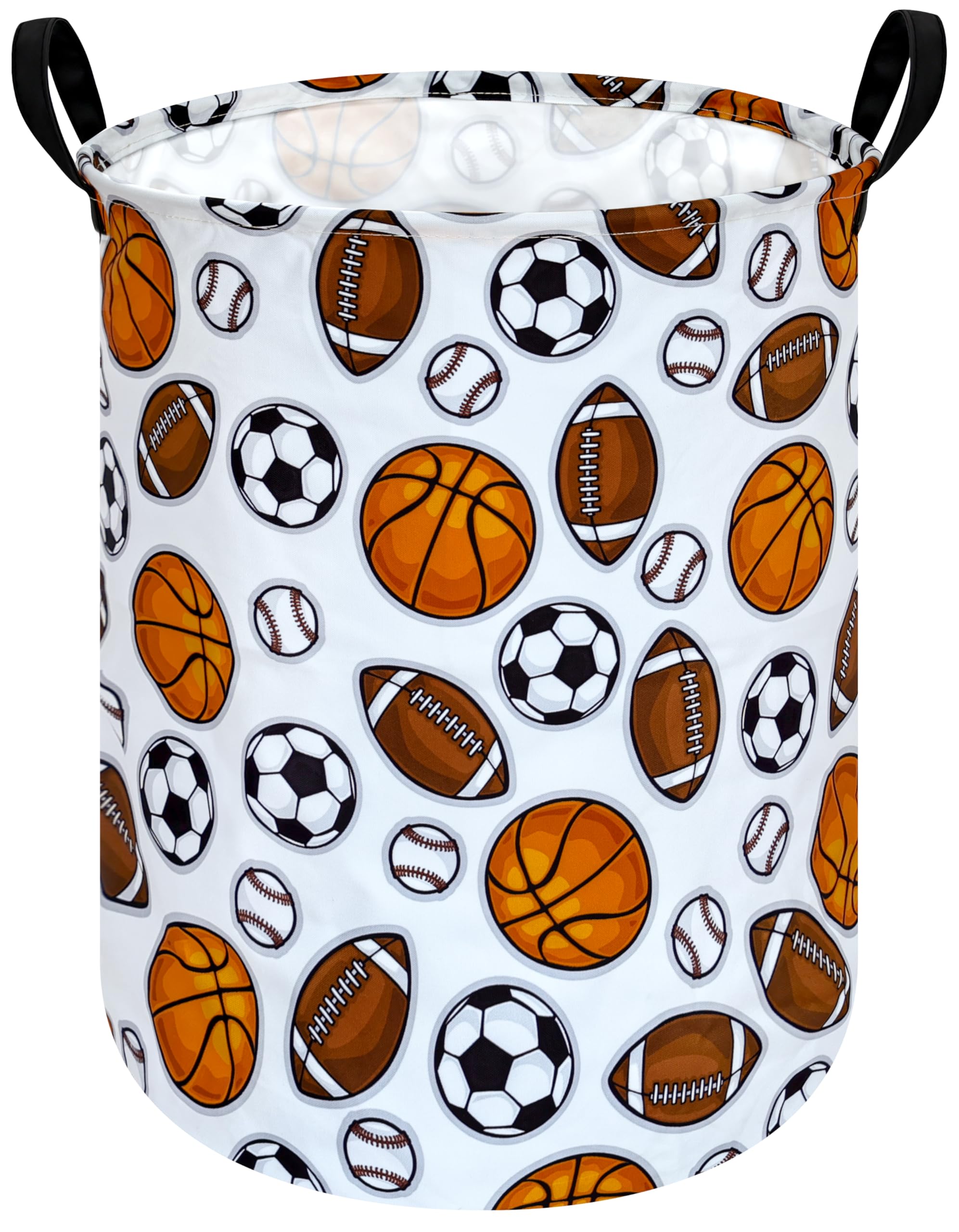 HUAYEE 19.7 Inch Boys and Girls Laundry Basket Balls Laundry Hamper Storage Basket Fabric Material Organization Basket, Storage 