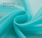 Pi Sheer Curtains 63 Inches Long With Grommet,Lightweight Voile Textured Window Treatment For Kitchen/Dinning Room 2 Panels (W52 X L63, Lake Blue)