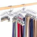 Antimbee Legging Hangers Organizer, Clear Pants Hanger with Larger Clips, 2Pack Hanging 28 Leggings for Closet, Space Saving Yo