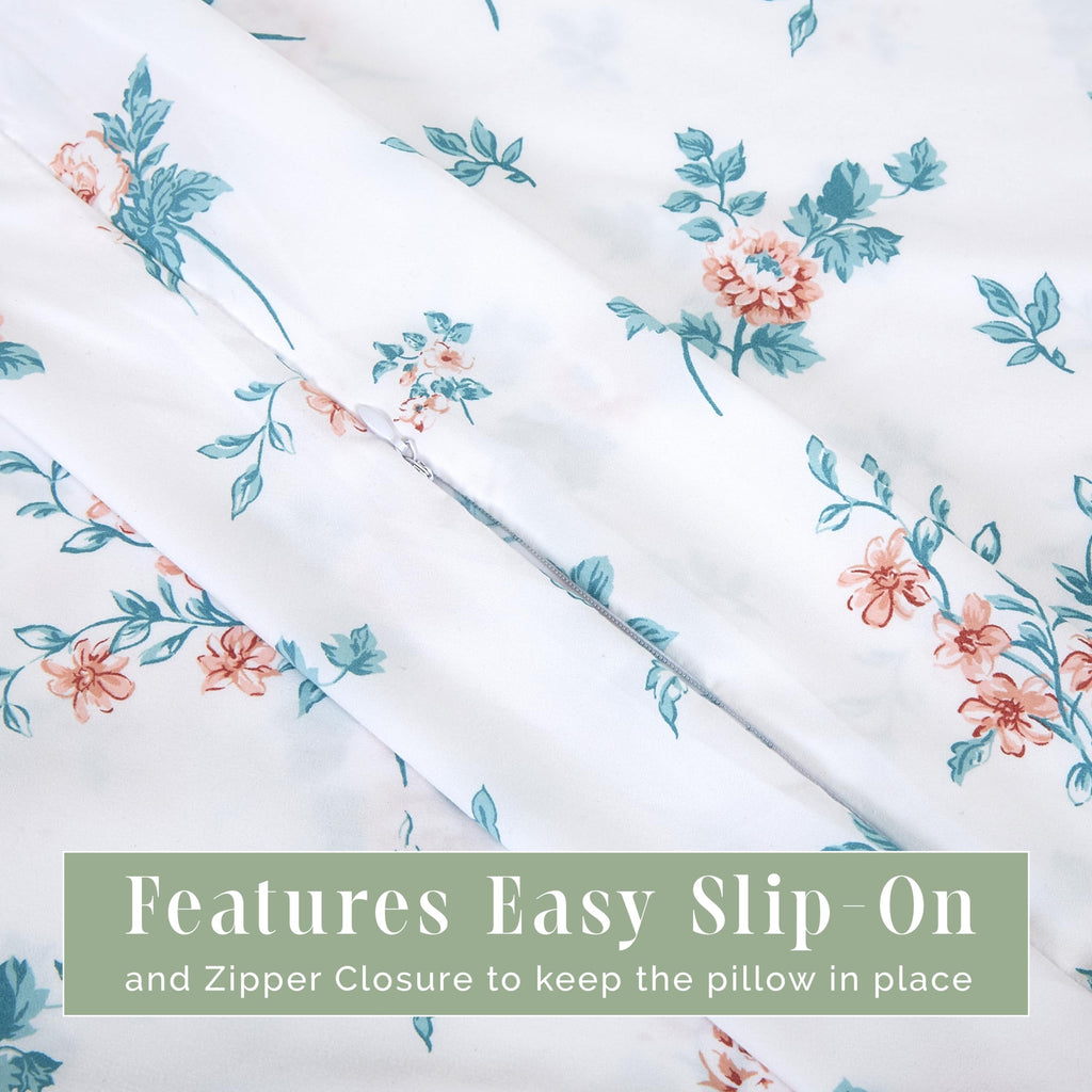 Elegant Comfort Ultra Soft 1-Piece Set Floral Print Pillowcases - 1500 Premium Hotel Quality Microfiber, Soft And Smooth Hidden Zipper Closure 1-Piece Pillow Covers - Body Pillowcase, Pink Celia