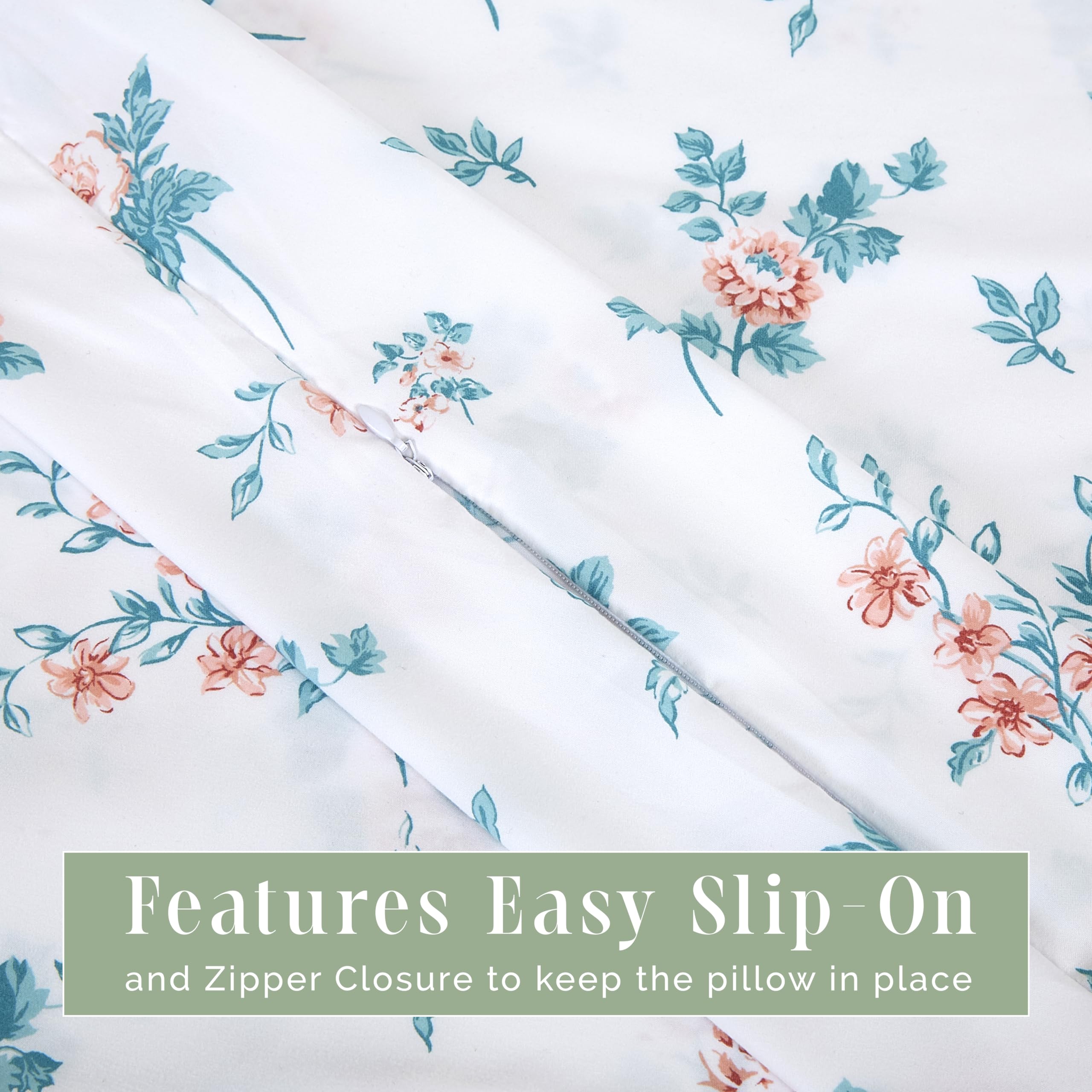 Elegant Comfort Ultra Soft 1-Piece Set Floral Print Pillowcases - 1500 Premium Hotel Quality Microfiber, Soft And Smooth Hidden Zipper Closure 1-Piece Pillow Covers - Body Pillowcase, Pink Celia