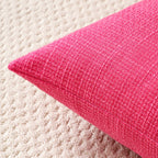 Otostar Linen Throw Pillow Covers Set Of 2 Decorative Square Pillowcases Cushion Covers 26X26 Inch For Home Decor Sofa Bedroom Car 65 X 65 Cm Hot Pink