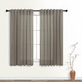 Koufall Taupe Back Tab Rod Pocket Linen Sheer Curtains 52X54 Inch Length