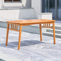 VIFAH Kapalua Honey Eucalyptus Wooden Outdoor Dining Table with Umbrella Hole