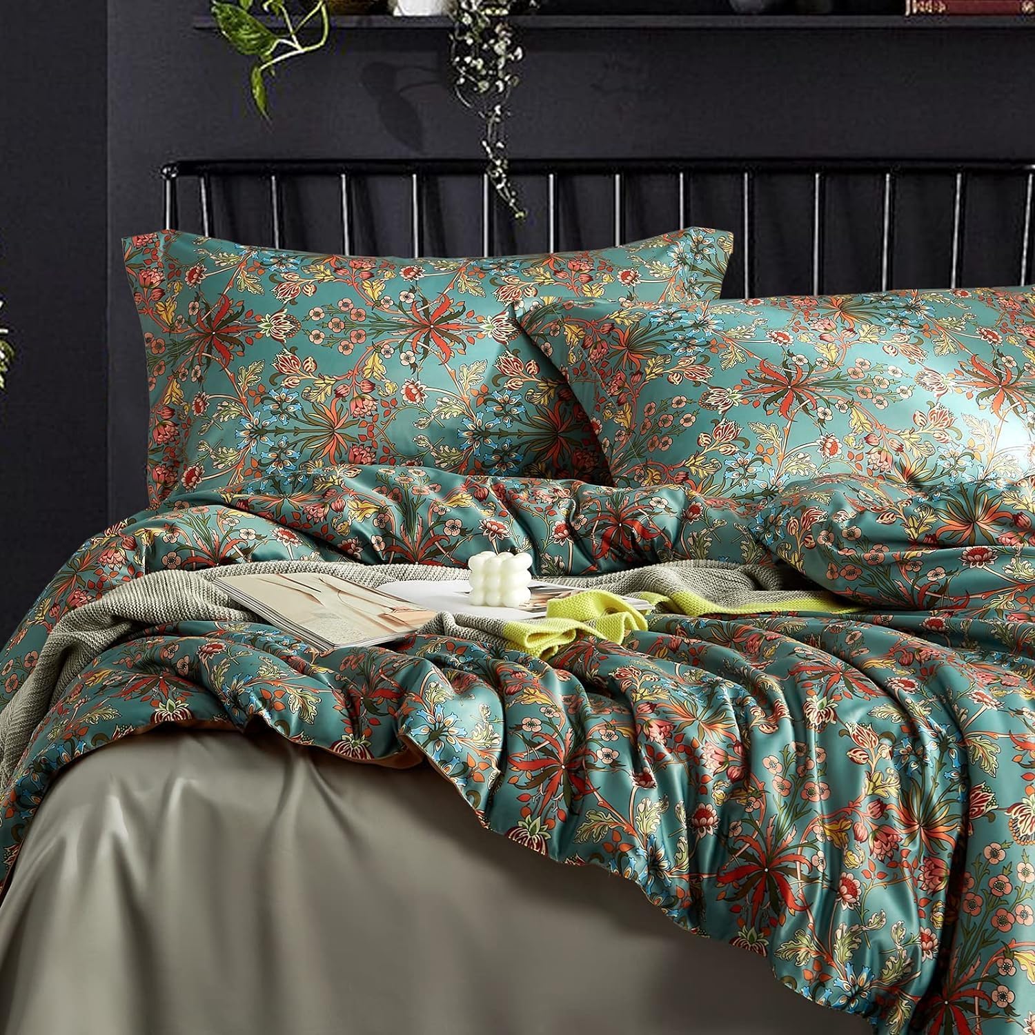 Lifetb Vintage Style Garden Flower Duvet Cover Twin Xl Boho Floral Duvet Cover Cotton Vibrant Flower Pattern Floral Comforter Co