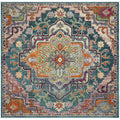 SAFAVIEH Crystal Collection 12 Square Teal/Rose CRS501T Boho Chic Oriental Medallion Distressed Non-Shedding Area Rug