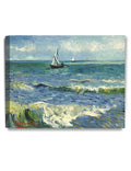 DECORARTS - The Sea at Les Saintes-Maries-de-la-Mer, Vincent Van Gogh Art Reproduction. Giclee Canvas Prints Wall Art for Home D