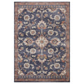 HomeRoots 532157 8 x 10 ft. Navy Blue Floral Traditional Power Loomed Rectangle Area Rug with Fringe