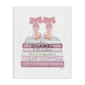 Pastel Pink Heels Books Glam, 24 x 30 Inch Canvas Wall Art