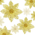 Wironlst 24 Pieces 3 Size Glitter Poinsettia Flowers Christmas Tree Ornaments, Glitzy Poinsettia Bushes Christmas Decorations fo
