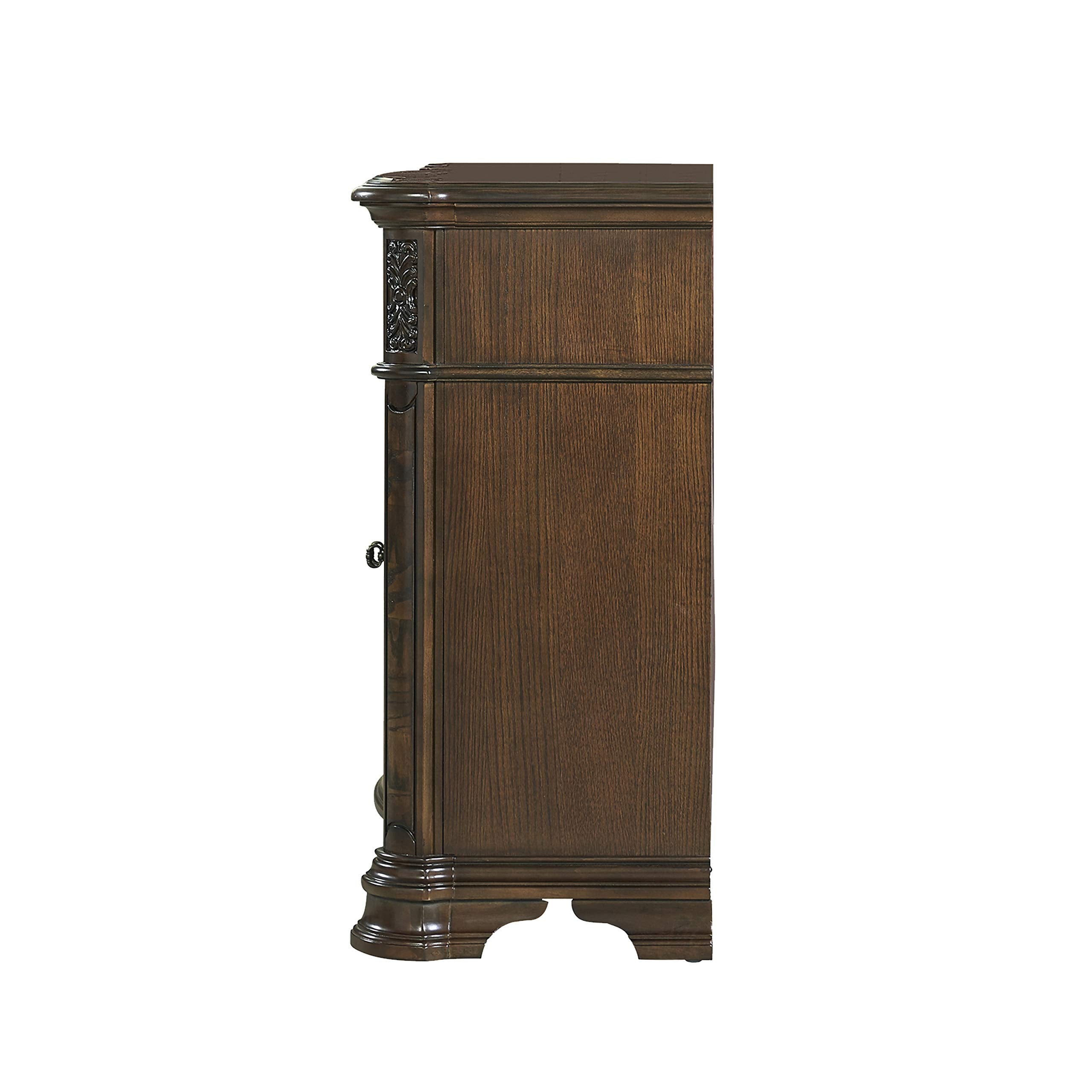 Steve Silver Royale Dresser, 67.5&quot; L x 19.5&quot; W x 39.5&quot; H, Traditional Brown Cherry