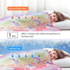 Lifeyj Cooling Blankets For Hot Sleepers, Glow In The Dark Blanket Unicorns Gifts For Girls, Q-Max >0.4 Cool Blanket 3 4 5 6 7 8