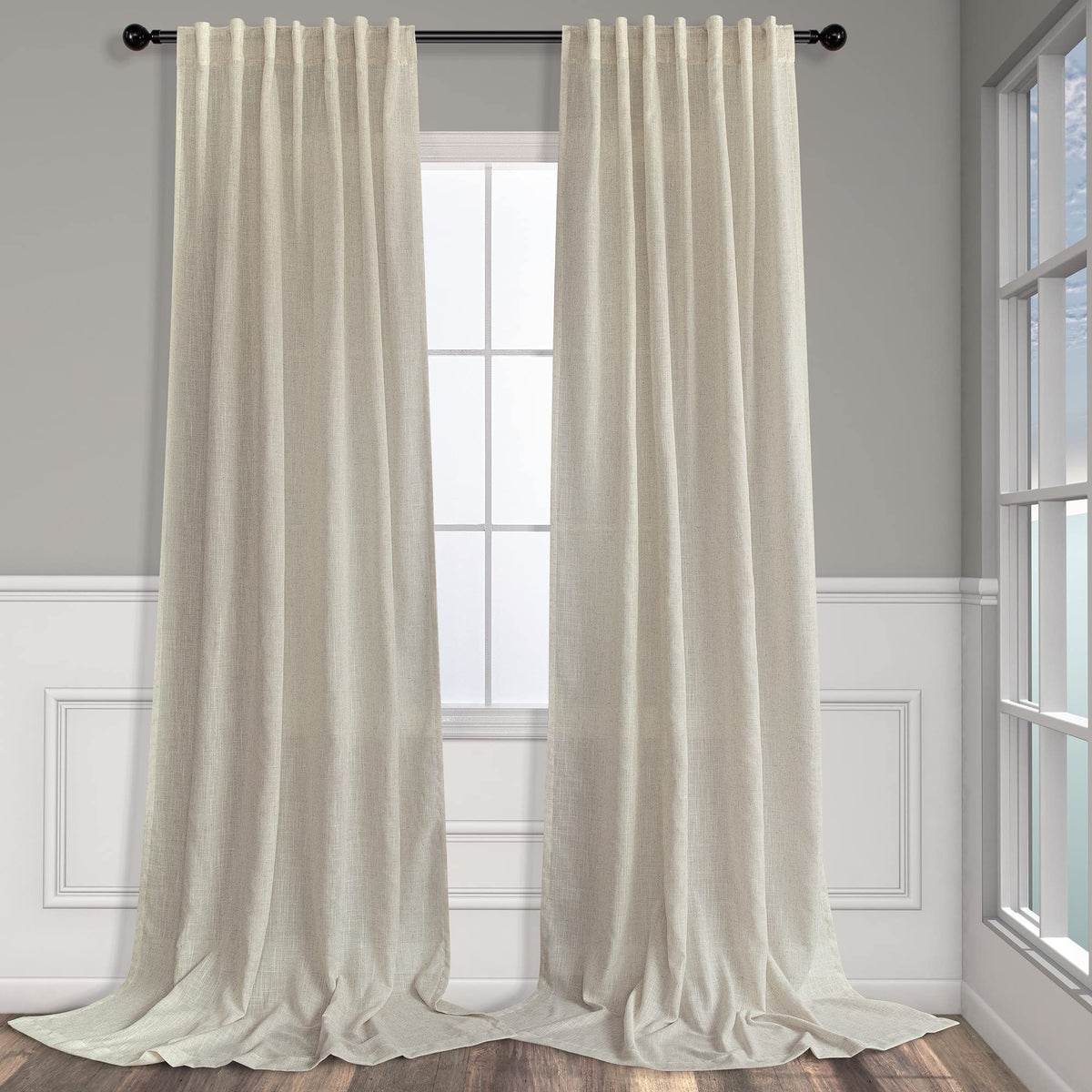 Pitalk 60 Inch Wide Curtains For Boys Bedroom Teen Girls 90 Inches Long Linen Sheer Extra Wide Large Tan Beige Curtains For Nurs