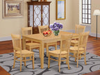 East West Furniture CAVA7-OAK-W 7 Piece Dining Room Table Set Consist of a Rectangle Wooden Table and 6 Kitchen Dining Chairs, 36x60 Inch, Oak