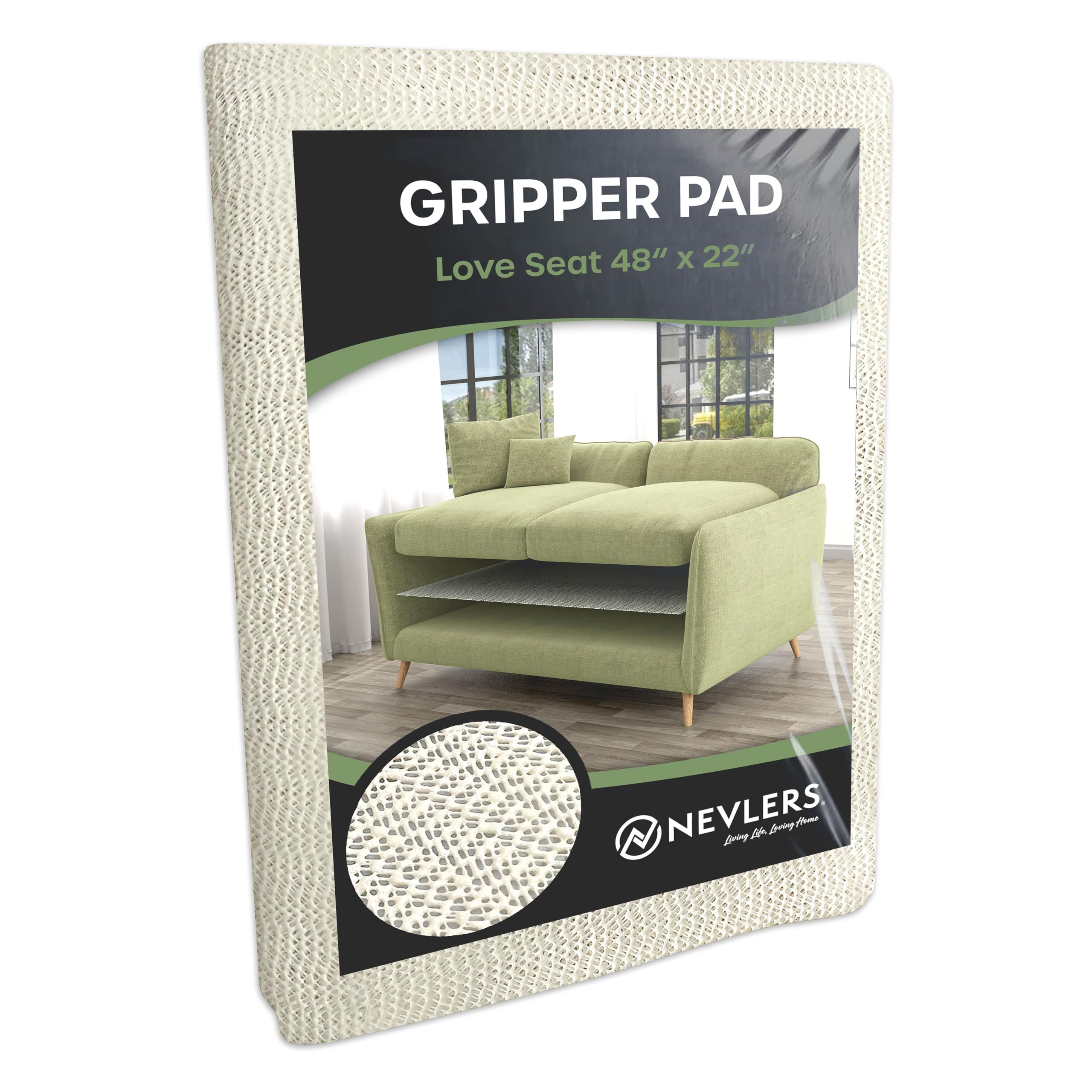 Nevlers 24' X 48' Anti Slip Pad Couch Cushion Grip For Loveseat | Pvc Foam Couch Stoppers To Prevent Sliding | Multi-Purpose C