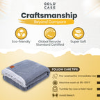 Gold Case Turkish Bed Blanket - 100% Recycled Cotton Queen Blanket For Bed 90X90 - Super Soft Cotton Blankets Queen Size - Light