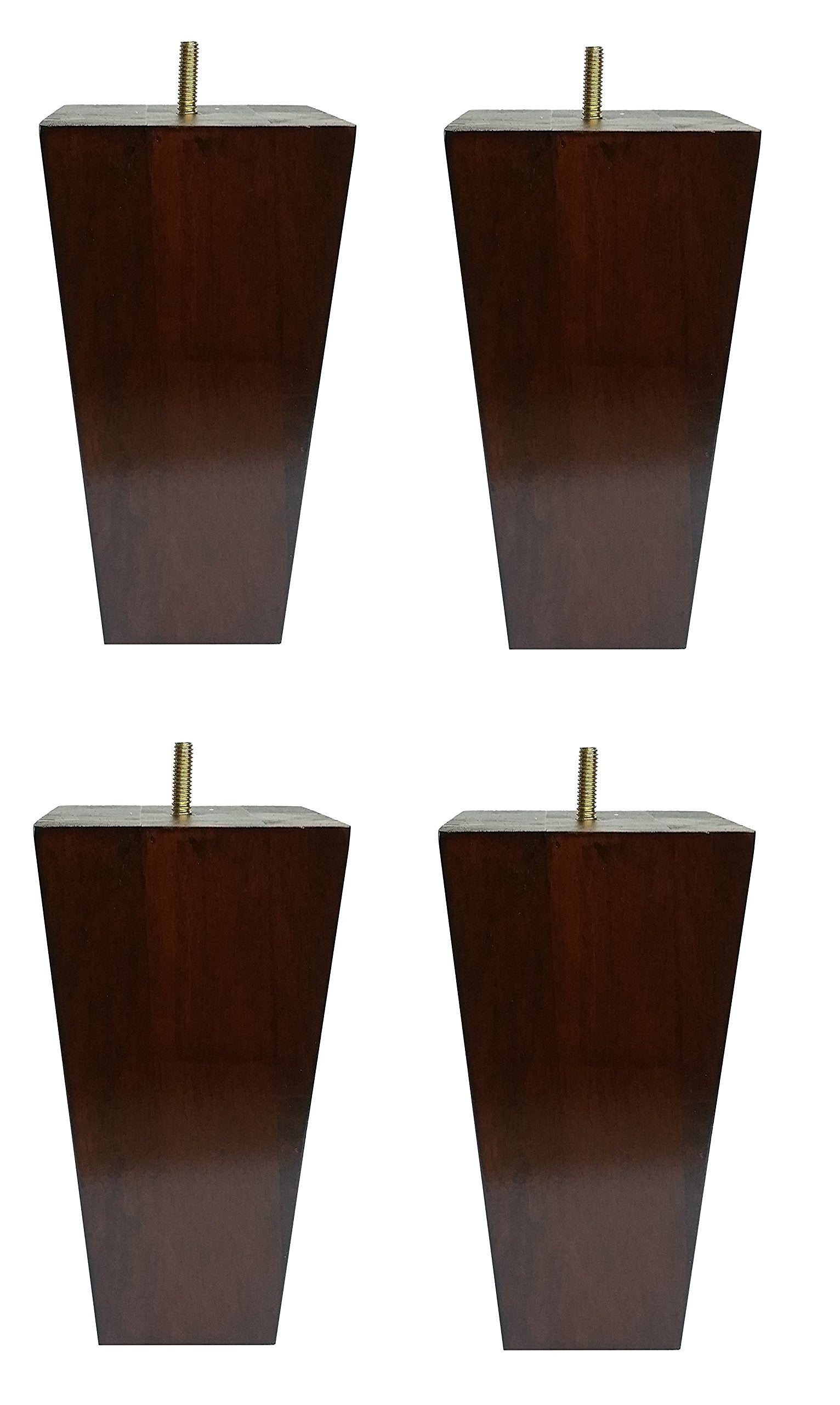 Elegent Upholstery 6' Solid Wood Furniture Sofa/Chair/Ottoman Tapered Legs Walnut Finish [5/16' Bolt] - Set Of 4