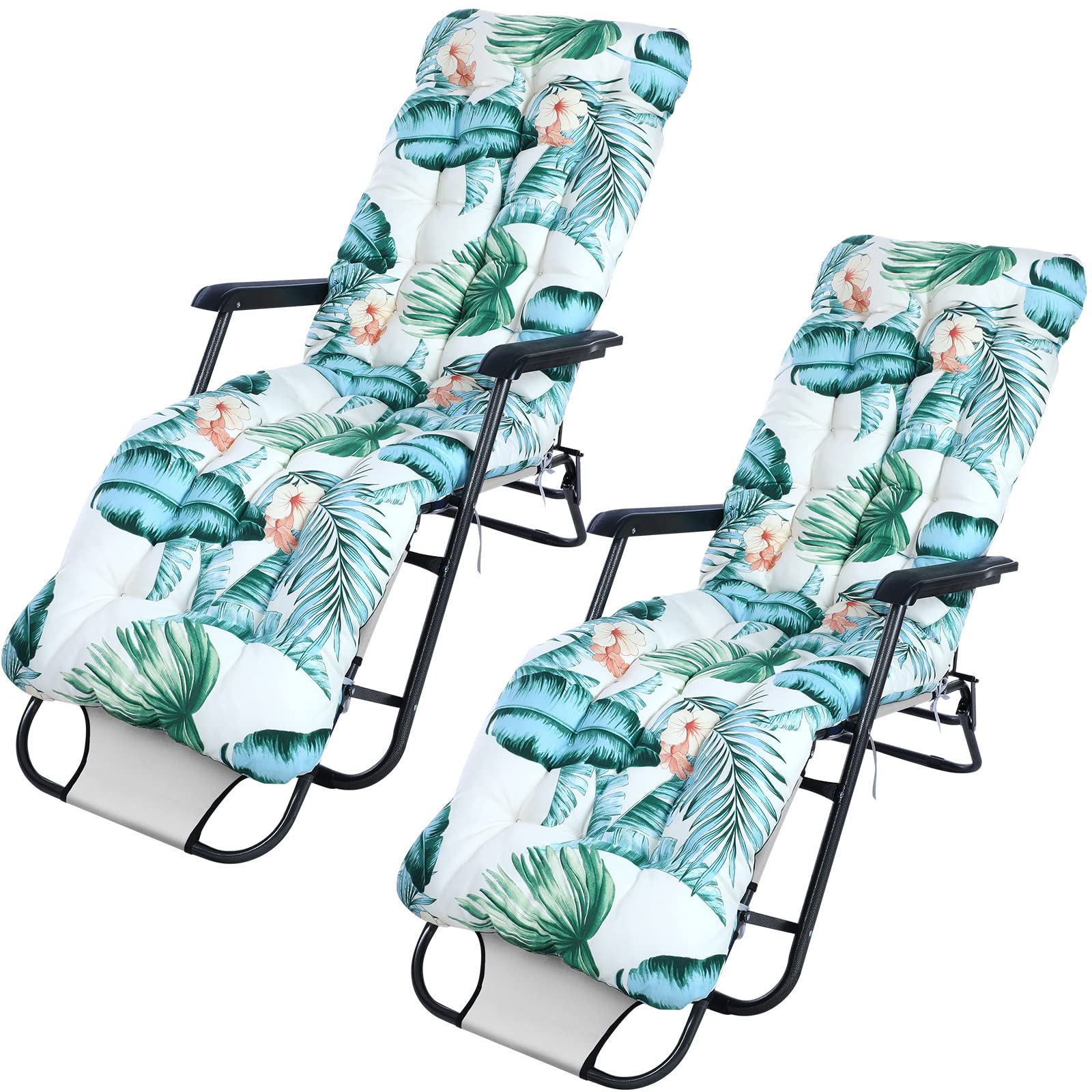 Sintuff 2 Pcs 67 X 21 Inch Lounge Chair Cushion Lounger Cushion Rocking Outdoor Chaise Lounge Cushion For Outdoor Furniture Flor