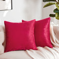 Gigizaza Decorative Throw Pillow Covers 26X26,Set Of 2 Red Square Couch Pillow Covers,Velvet Sofa Boho Cushion Pillows