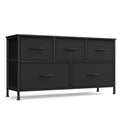SONGMICS Dresser for Bedroom, Chest of Drawers, Steel, MDF, 5 Non-Woven Fabric Drawers, Storage Organizer Unit, Closet, Entryway