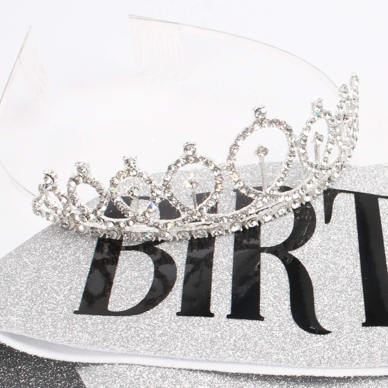 Cavetee 'Birthday Queen' Sash & Rhinestone Tiara Set - Birthday Tiaras And Sash Birthday Party Favors Glitter Birthday Decorat