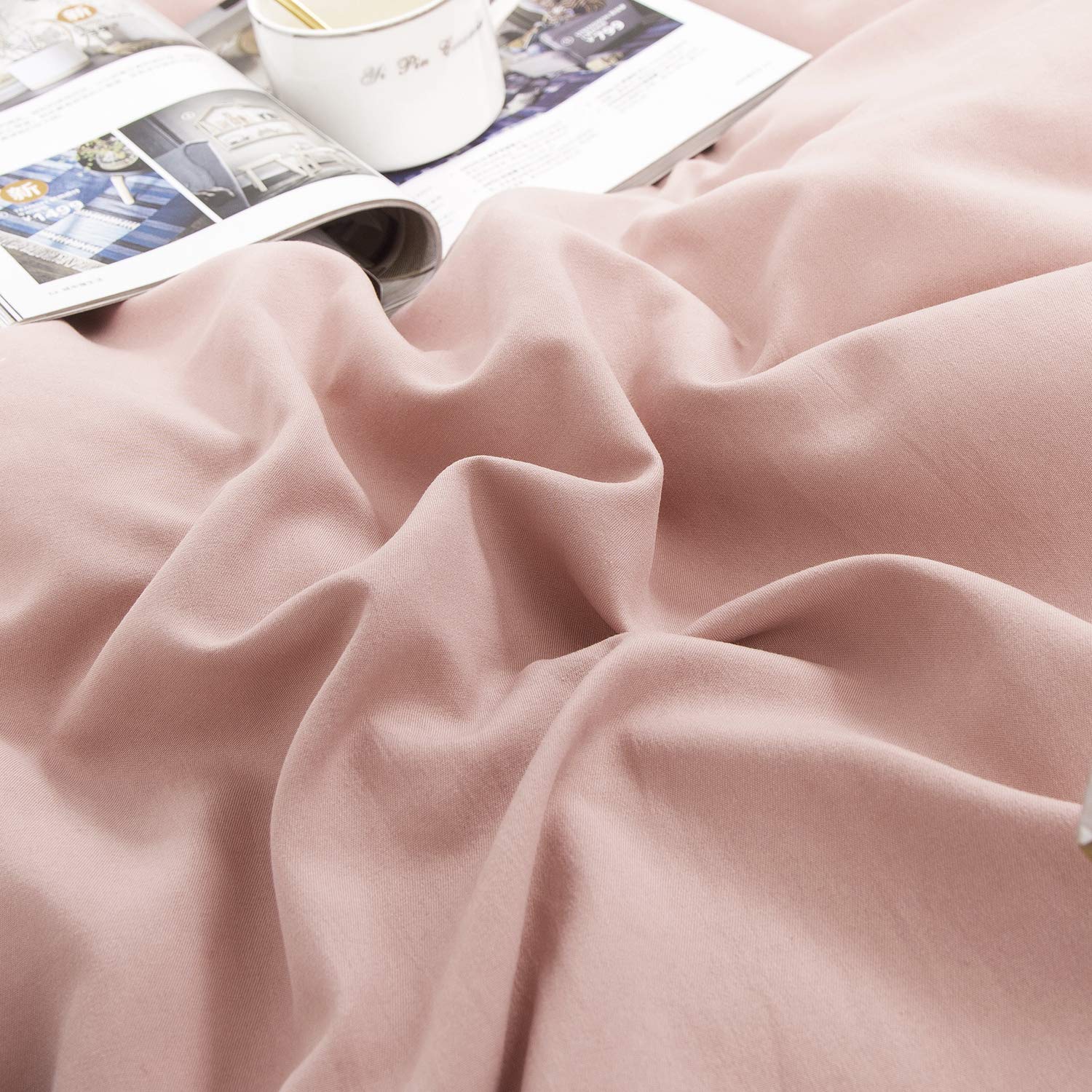 Clothknow Pink Queen Comforter Set 3Pcs Dusty Rose Bedding Comforter Sets Blush Queen Comforter Women Girls Comforter Muave Quee