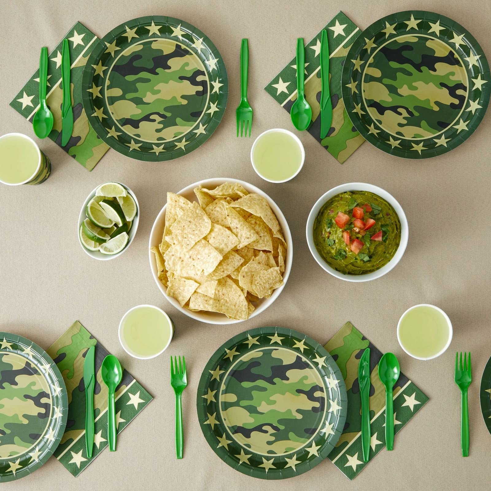 Blue Panda 144-Piece Camo Party Decorations For Army-Themed Birthday, Baby Shower, Welcome Home Party, Serves 24, Includes Camou
