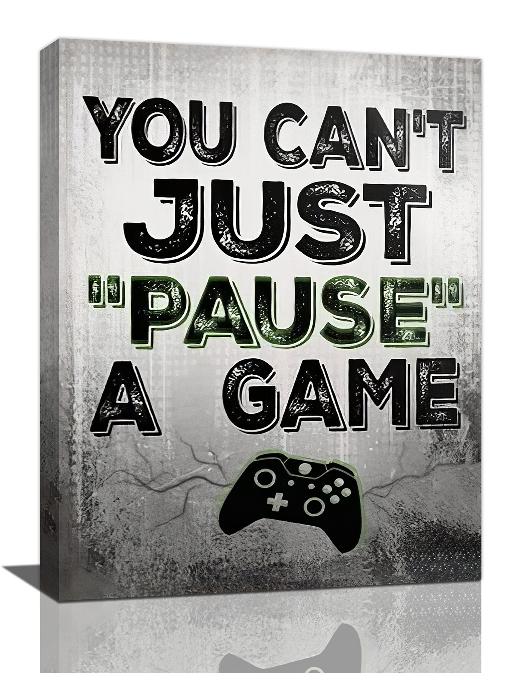 Video Game Wall Art Boys Gamer Room Decor Gaming Canvas Prints Black and Grey Pictures Painting Framed Artwork Decorations for T