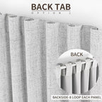 Joydeco Natural Linen Curtains 90 Inch Length 1 Panel Set Burg 100% Blackout Patio Door Curtain Room Darkening Sliding Door Curt